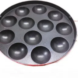 Non-Stick Appam Pan Paniyraim Litti Maker Pan With Lid Tawa 23 cm diameter with Lid-4