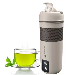 Portronics ThermoSip thermal water bottle with double-wall insulation, acting as a portable electric kettle for travel, featuring anti-scald stainless steel-image-79