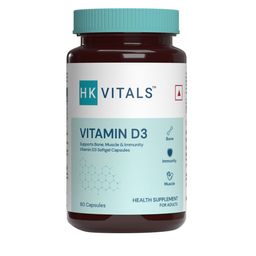 HK VITALS Vitamin D3 Softgel Capsules For Strong Bones Muscles & Immunity - 60 Capsules-2