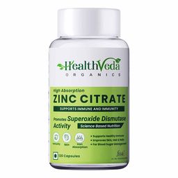 Health Veda Organics Zinc Citrate,  120 capsules -25