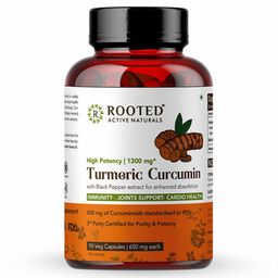 Rooted Active Naturals Turmeric Curcumin with Black Pepper Extract, 90 capsules-image-13