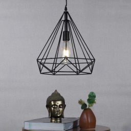Gleonix Black Iron Hanging Light | E27 holder | without Bulb | Eliante by Jainsons Lights-picture-25