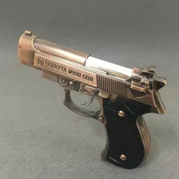 Butane Gas System And Adjustable Flame Copper Beretta Gun Pocket Size Metal Pocket Lighter-20