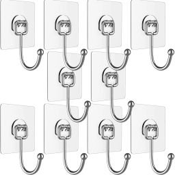 Self Adhesive Wall Hooks - Waterproof, Rustproof, Heavy Duty Sticky Wall Hook 10-image-65