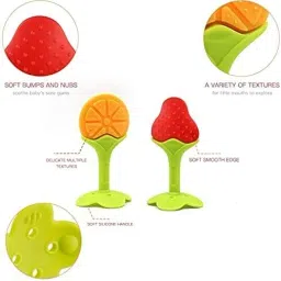 chicbunny 5 FRUIT SHAPE SILICON TEETHER Teether and Feeder image 4