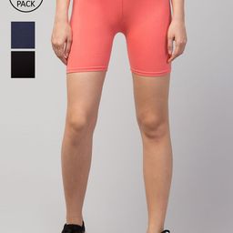 Apraa & Parma Women Pack Of 3  Slim Fit Cycling Sports Shorts-image-92