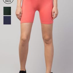 Apraa & Parma Women Pink Ombre Slim Fit Cycling Sports Shorts-image-13