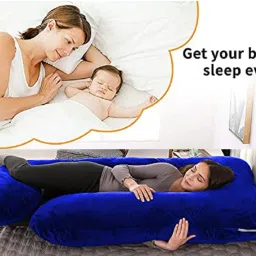 J shape Polyester Fibre Solid Pregnancy Pillow Pack of 1-image-57