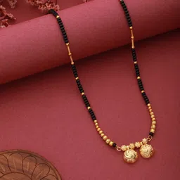 Aadvik Designs Gold-Plated Beaded Beaded Mangalsutra-54