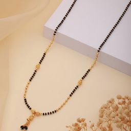 Aadvik Designs Gold-Plated Beaded Chain Mangalsutra-1