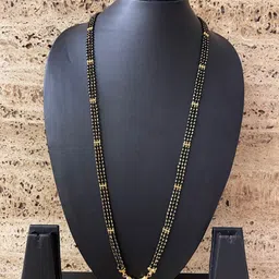 Digital Dress Room Gold-Plated Black Beaded Mangalsutra-50