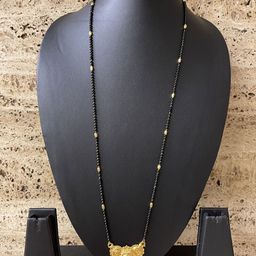 Digital Dress Room Gold-Plated Black Beaded Mangalsutra-18