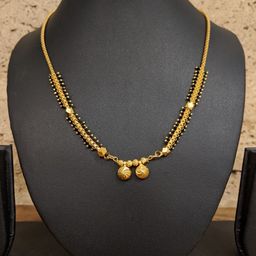 Digital Dress Room Gold-Plated & Black Beaded Mangalsutra-image-29