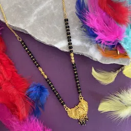 Digital Dress Room Gold-Plated & Black Beaded Mangalsutra-image-37
