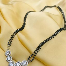 ABDESIGNS Silver-Plated Studded Mangalsutra-5