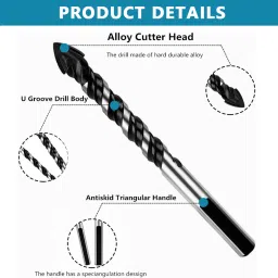 hannea Drill Bit Set Carbide Drill Bit 7 Sizes Drill Bits for Glass image 3