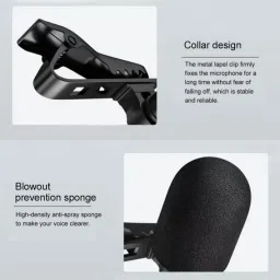 di Clip Collar Mic for YouTube, Collar Mike for Voice Recording, Lapel Mic Mobile Microphone image 4