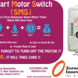 Zeroo Innovation Smart Motor Switch Timer for Borewell And Water Pump upto 2HP Wired Sensor Security System image 5