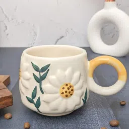Pack of 1 Ceramic Sunflower Bloom Mug |Set of 1-image-71