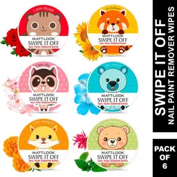 mattlook Swipe it Off Nail Paint Remover Wipes, Handbag-friendly 32 Wipes (Pack Of 6)-picture-0