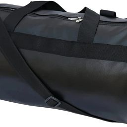 25 L Gym Duffel Bag - Gym Bag Shoulder Sports GB117 Leather Finish Duffel for Yoga Workout Trip -Black - Black-52