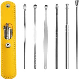 6 Pcs Stainless Steel Ear Wax Pickers Ear Cleaning Tools-image-79