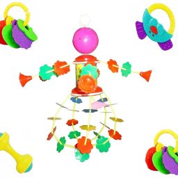 Rattles for Little Babies 4 Cute Toys with Musical Merry Go Round Toy Rattle-23