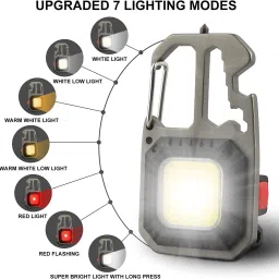 xydrozen 4-Modes LED Work Light Key Ring Torch 5 hrs Torch Emergency Light image 2