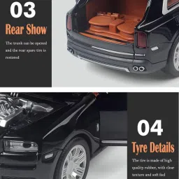 flysky 1:32 Roll Royce Cullinan Diecast Metal Pullback Toy car with Openable Doors image 4
