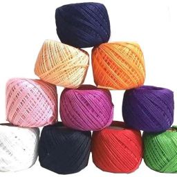 Embroidery Material Crochet Cotton Thread Yarn for Knitting and Craft Making (Multicolor, Pack of 10) Embroidery Hoop-22