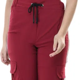 Women Maroon Dungaree-image-34