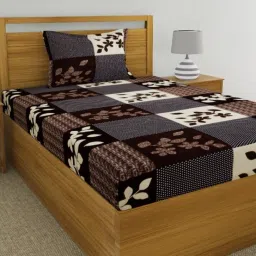 120 TC Microfiber Single Floral Flat Bedsheet-image-24