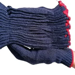 Blue 100% Cotton Knitted Safety Hand Protection Work Gloves for Mechanic Polyester Safety Gloves-image-78