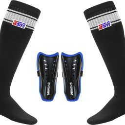 Justry Football Kit (One Pair Poplin Plain Knee Length Football Socks + One Pair Shin Guard) Football Kit-image-70