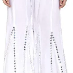 Women Regular Fit White Viscose Rayon Trousers-image-48