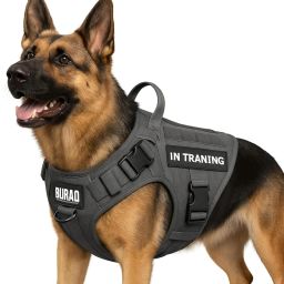 Buraq No Pull Tactical Dog Harness, Adjustable with Handle Dog Buckle Harness-19