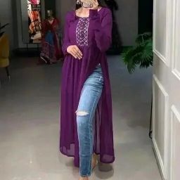 Embroidered Georgette Stitched Flared/A-line Gown-image-90