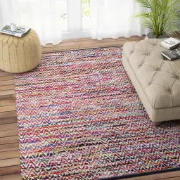 imperial knots Multicolor Wool 4 ft X 6 ft Hand Woven Dhurrie-picture-11