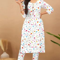 Women Khadi Cotton, Cotton Blend Kurti Palazzo Set-image-34