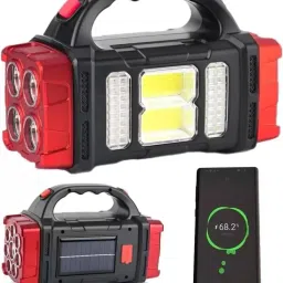 care 4 MULTIFUNCTION SOLAR WATERPROOF FLASHLIGHT WITH USB CHARGING,TWIN BULB LED & COB Torch image 2