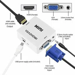 BALRAMA Mini VGA to HDMI Converter Adapter, Compatible for Laptop, Desktop, Computer. USB Adapter image 5