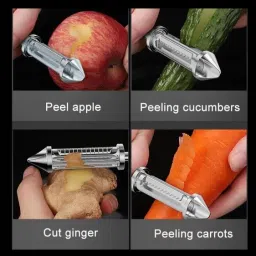 glnrm 3 in 1 Multifunctional Vegetable, Fruit Peelers, Potato Scraper or Chopper Straight Peeler image 2