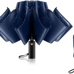 1 pcs Blue Auto Open/Close Button 3 Fold Umbrellas for Rain Windproof man/women Umbrella-23