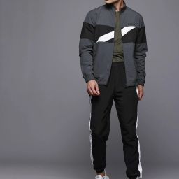 Solid, Colorblock Men Track Suit-image-12