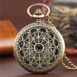 COSMIC Antique Vintage Quartz Steampunk Pocket Watch Spider Web Hollow Women Men Pocket349d Green Metal Pocket Watch Chain-5