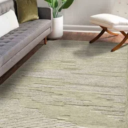 Ivory Abstract Wool 5 ft x 7 ft Hand Tufted Carpet-image-72