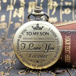 Classic Quirk Antique Gandhi Style Premium Vintage Father Son Theme Embossing Key chain with Key Ring Car, Bike for Men & Woman Best Gift Bronze Metal Pocket Watch Chain-image-87