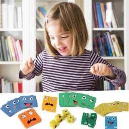 funverse Face Changing Puzzles Emotion Change Toy with 16 Face Cube and 72 Cards image 3
