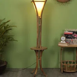 Beige Fabric Shade Floor Lamp With Brown Base By Sapphire-picture-4