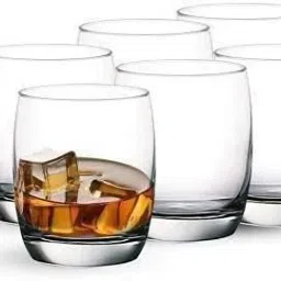 (Pack of 6) 310 ML Imported Fancy Designer Scotch Glass with Stunning Bottom Design for Multipurpose Use for Whiskey, Scotch, Cold Drink, Welcome Drink and etc., Set of 06 Glass Set Whisky Glass-picture-18